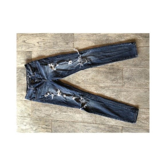 American Eagle 4 High Rise Jegging Jeans Super Stretch Destroyed Distressed - Picture 2 of 9